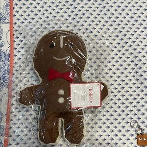 Pottery barn, kids Gingerbread Man Plush with Red Bow Tie